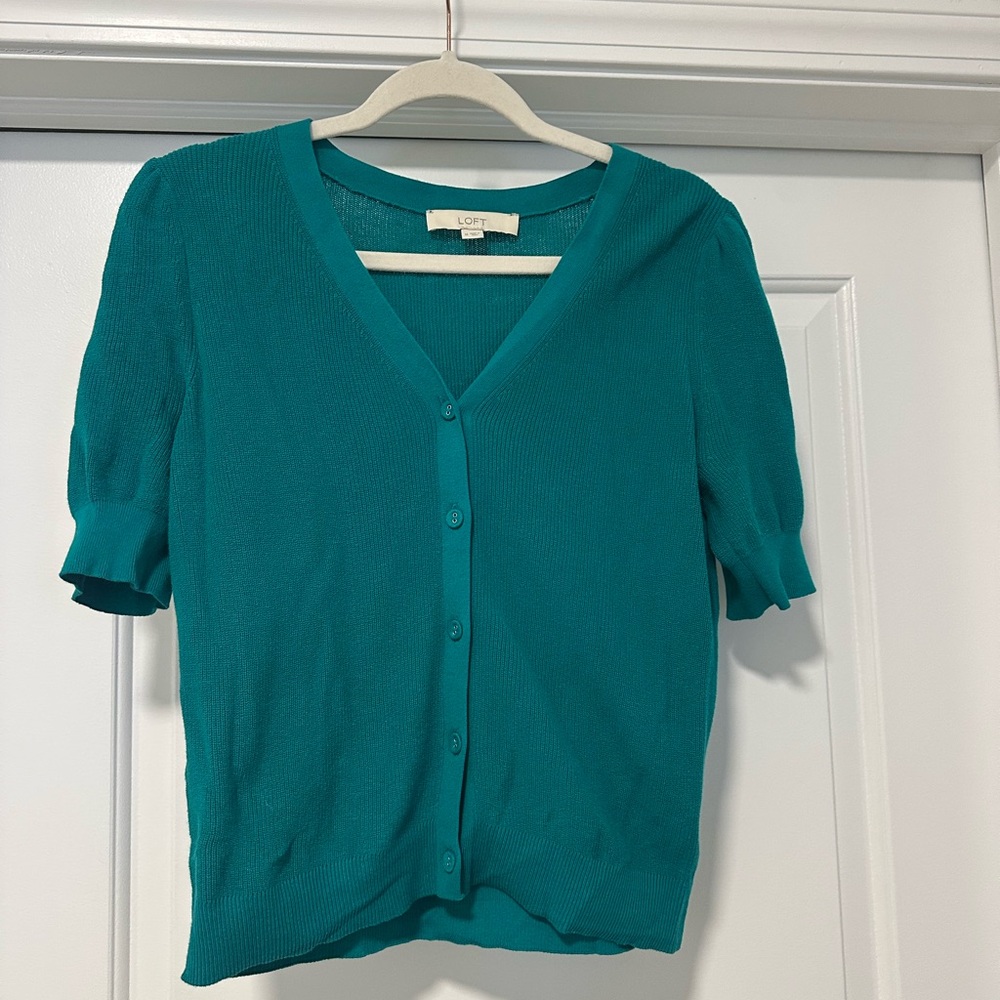 LOFT Turquoise Button-Down Women's Shirt